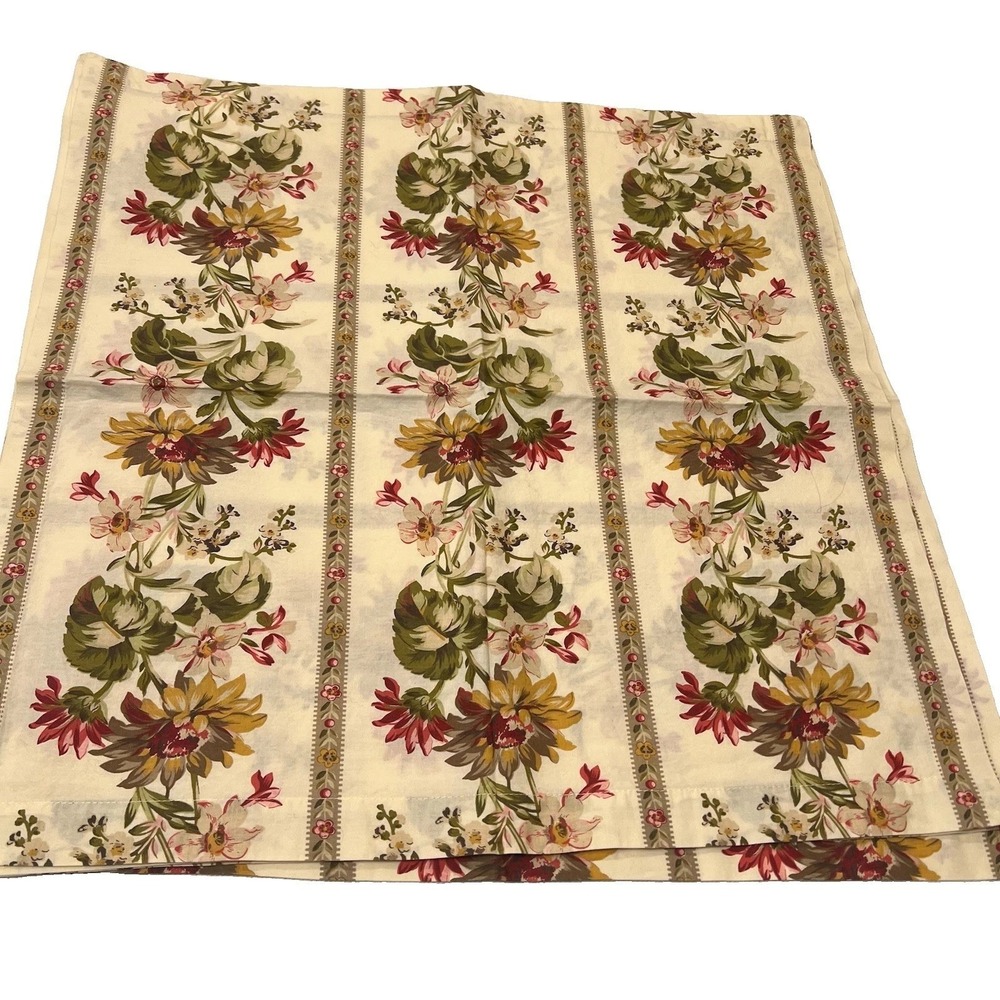 Williams Sonoma Vtg 4 English Country Garden Cotton Cloth Napkins 20" Sq Cottage